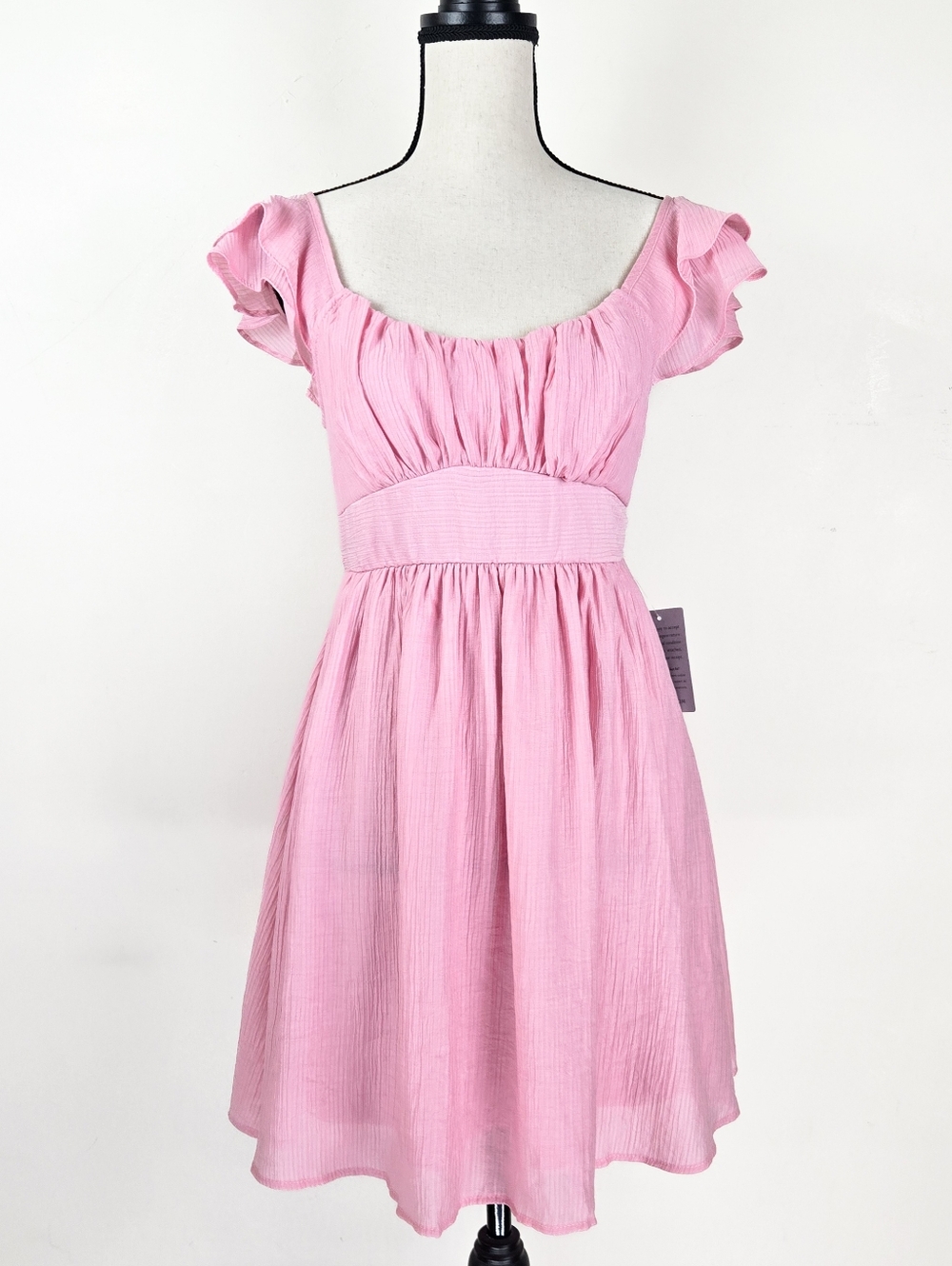 🦋LAST🦋 NWT Blu Pepper Flutter Sleeve Fit and Flare Mini Dress, Pink